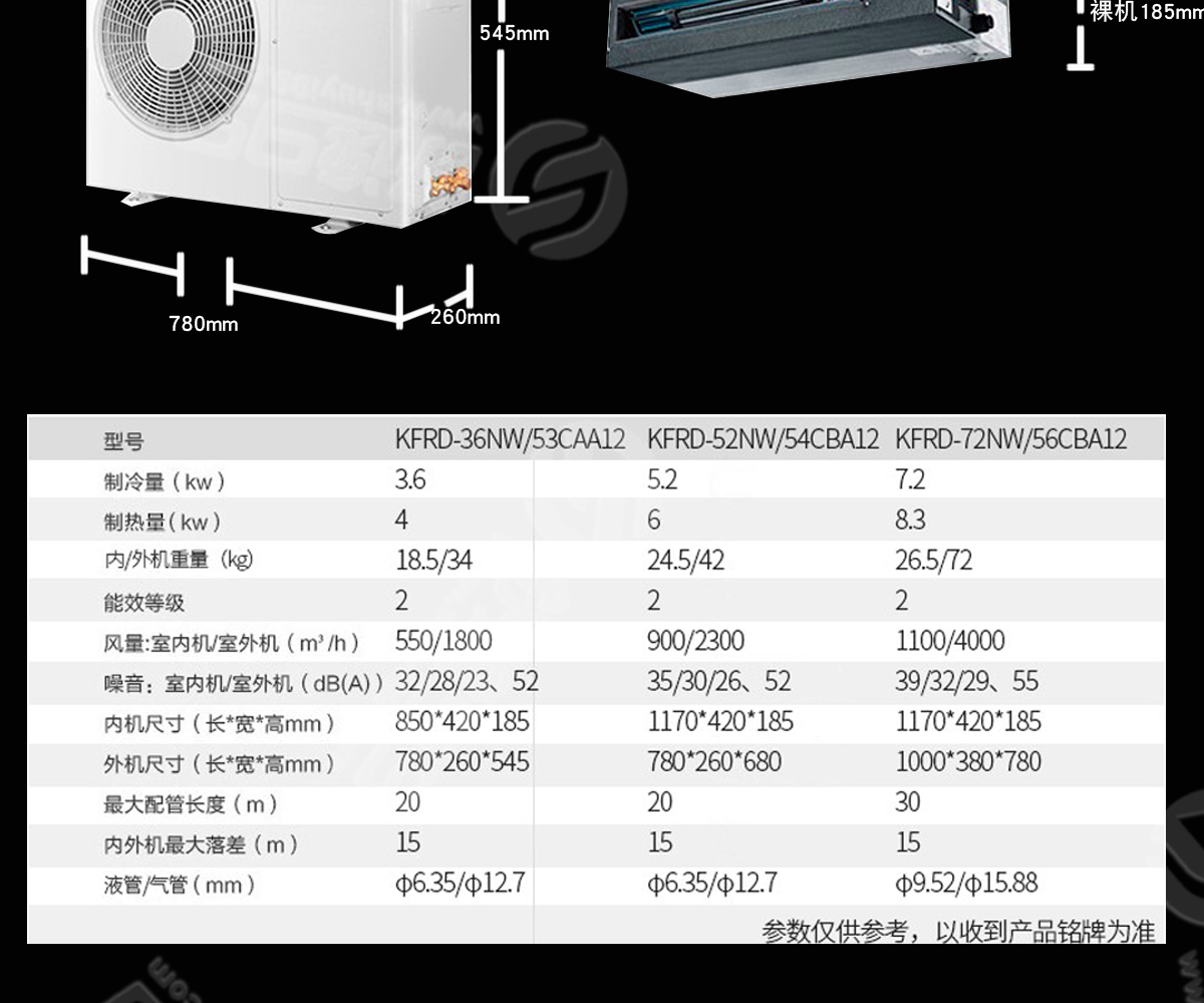 海爾（Haier）大2匹一拖一風管機家用中央空調 大2P