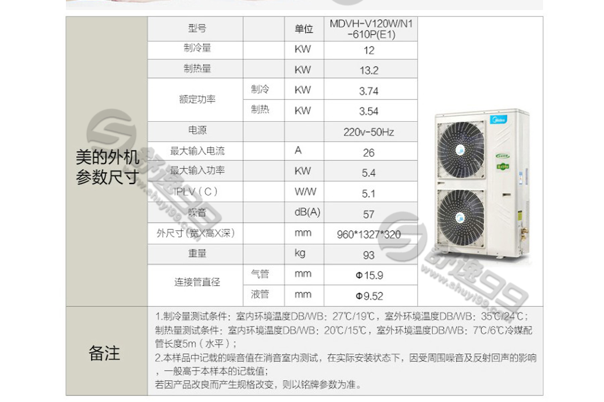 美的（Midea）一拖四變頻多聯風管機空調