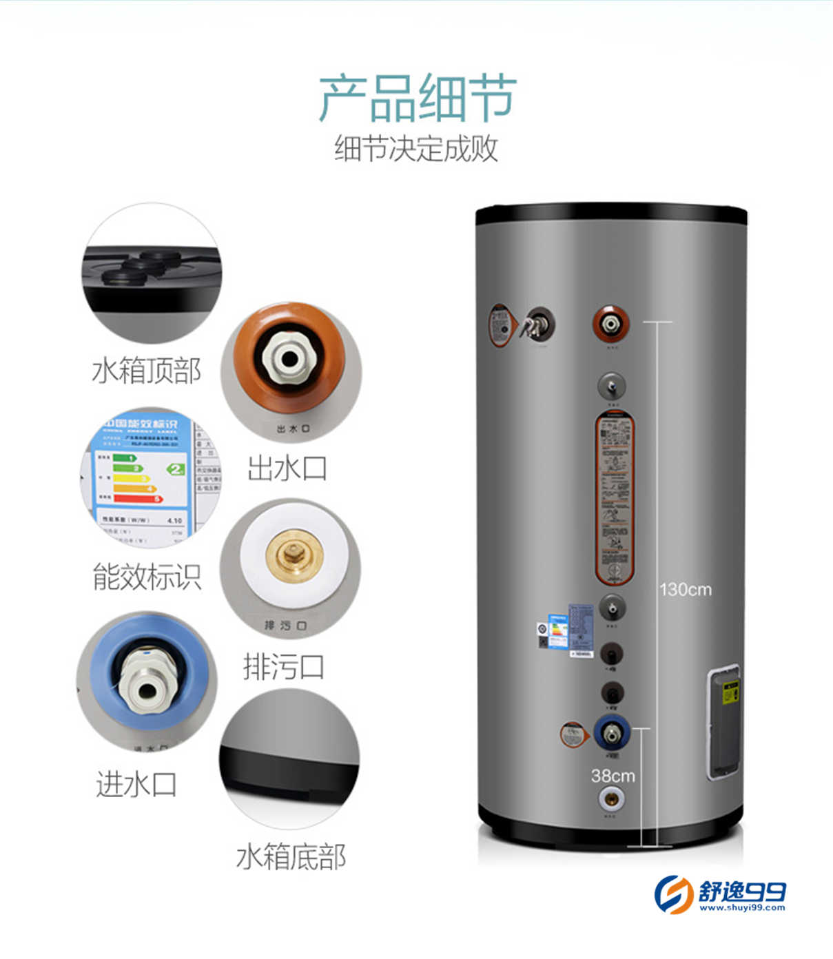 美的（midea）300升空氣能熱水器逸泉?jiǎng)e墅機(jī)商用機(jī)70度高溫  RSJF-40/RDN3-300/E(E2)