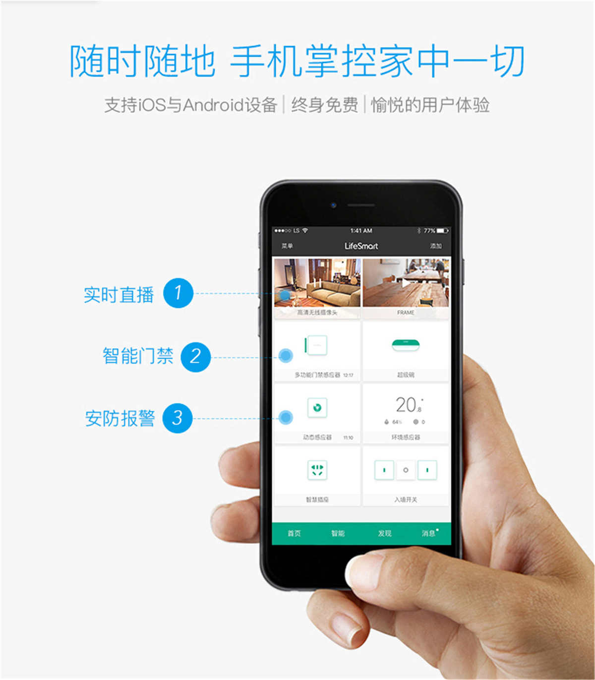 LifeSmart智能家居控制系統 家庭監控防盜手機遙控開關